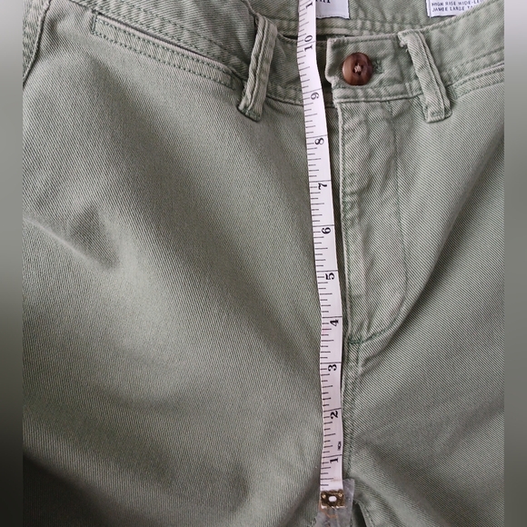 GAP Highrise Wide Leg Ankle length Jeans Olive green Sz 26 /4 - Picture 11 of 13
